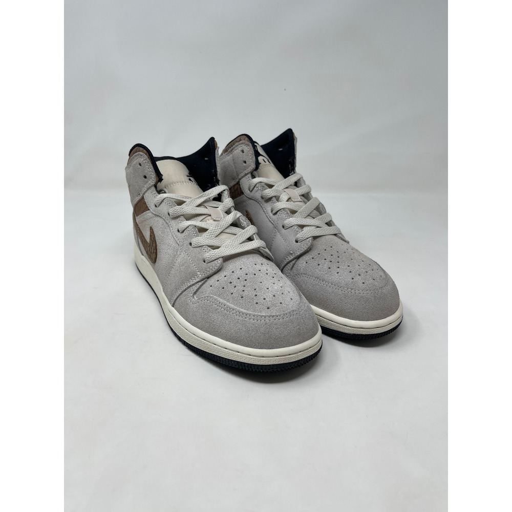 Nike Air Jordan 1 Mid SE GS Elephant Print Light Smoke Grey DM6218-016 Size 6Y